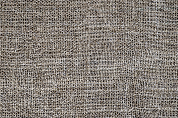 Plakat Ancient linen cloth, close up macro. Pure linen texture