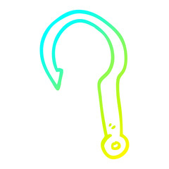cold gradient line drawing cartoon fish hook
