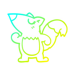 cold gradient line drawing cartoon squirrel
