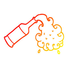 warm gradient line drawing cartoon beer pouring