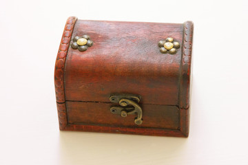 Small wooden souvenir box for jewelry