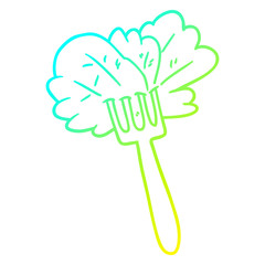 cold gradient line drawing cartoon salad leaves