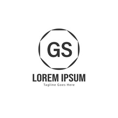 Initial GS logo template with modern frame. Minimalist GS letter logo vector illustration