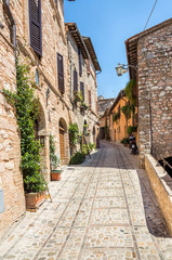 Fototapeta na wymiar Beautiful street in Spello. Italy