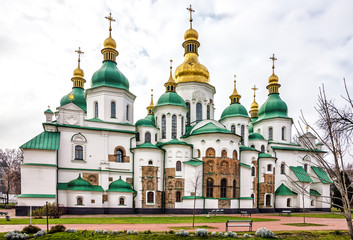 Fototapeta na wymiar Kiev, Ukraine. Saint Sophia Monastery Cathedral, UNESCO World Heritage