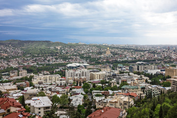 Fototapeta na wymiar Tbilisi, Georgia. Landscape panoramic view on city.
