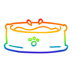 rainbow gradient line drawing cartoon pet bowl