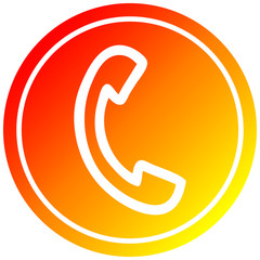 telephone handset circular in hot gradient spectrum