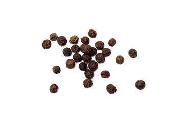 Scattered pepper isolated on white background