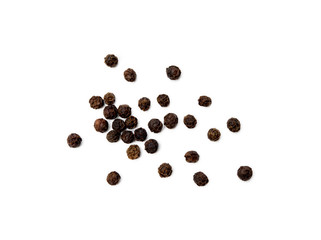 Scattered pepper isolated on white background