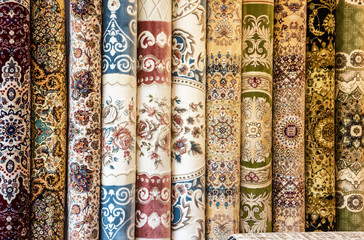 Oriental ornamental Persian carpets in Dubai, UAE.