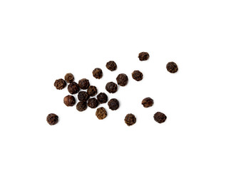 Scattered pepper isolated on white background