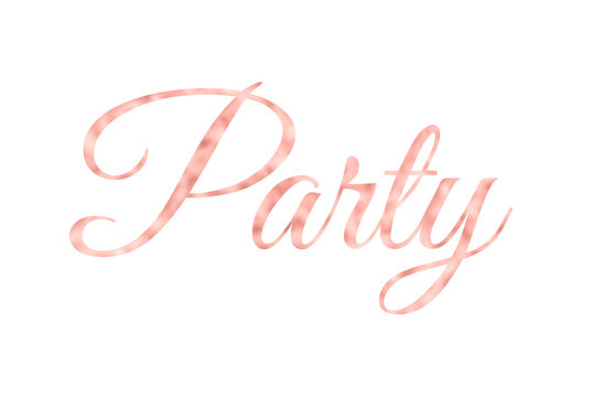 Party in Rose Gold Foil, Rose Gold Party Isolated on White Background 