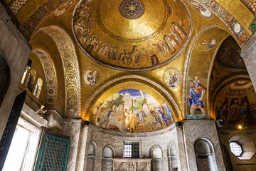 Fototapeta na wymiar Venice, Italy, Saint Mark Cathedral church interior.