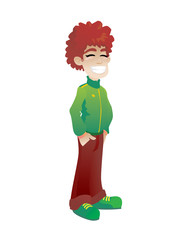 boy afro standing isolated