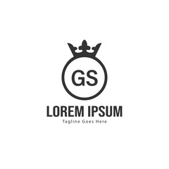 Initial GS logo template with modern frame. Minimalist GS letter logo vector illustration