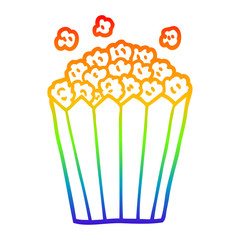 rainbow gradient line drawing cartoon cinema popcorn