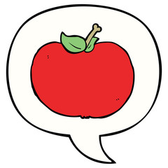 cartoon apple and speech bubble