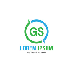 Initial GS logo template with modern frame. Minimalist GS letter logo vector illustration