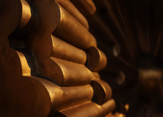 Fototapeta premium round gold bars in pile