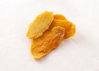dried mango on white background