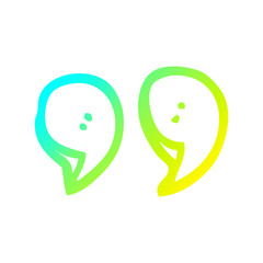 cold gradient line drawing cartoon quotation marks