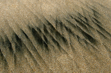 Heavy minerals and beach sand abstract. Heavy mineral segregated by wave action