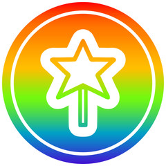 magic wand circular in rainbow spectrum