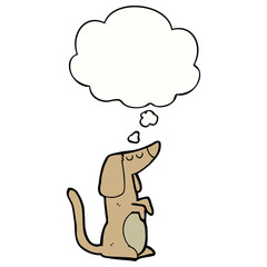 cartoon dog and thought bubble