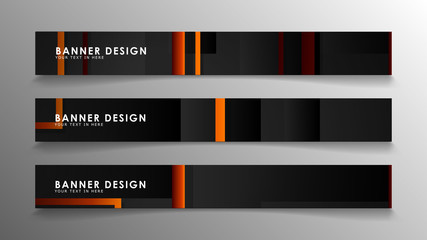 Fototapeta premium Abstract geometric and rectangular pattern banners with orange gradients