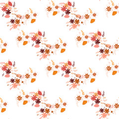 elementary usual fantasy flowers Colorful paisley wallpaper. Print design vector illustration.