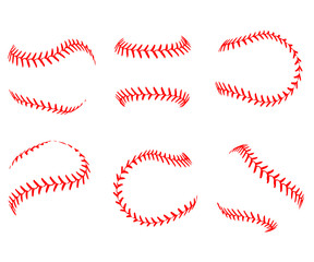 Lace from a baseball on a white background. Vector illustration