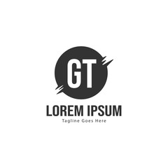 Obraz premium Initial GT logo template with modern frame. Minimalist GT letter logo vector illustration