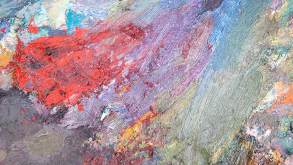 Artists oil paints multicolored closeup abstract background