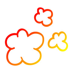 warm gradient line drawing cartoon smoke puffs