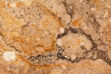 Golden marble texture of a natural white and golden stone tile.