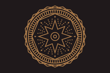 Occult eye sign with ornamental mandala. Mystical symbol of bohemian design. Sacred eye tattoo.