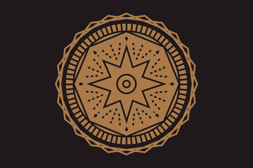 Occult eye sign with ornamental mandala. Mystical symbol of bohemian design. Sacred eye tattoo.