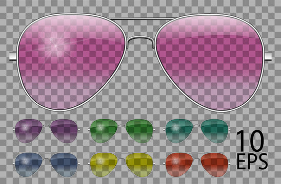 Set glasses.Police drops aviator shape.transparent different color.sunglasses.3d graphics.pink blue purple yellow  red  green.unisex women  men