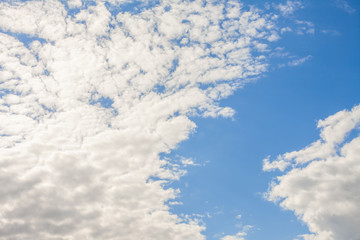 Beautiful sky with fluffy clouds