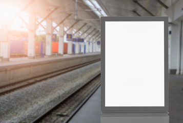 Blank billboard posters at Train Station.