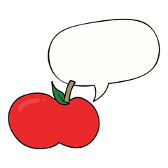 cartoon apple and speech bubble