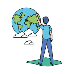 Avatar man with planet design