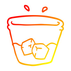 warm gradient line drawing cartoon water and ice