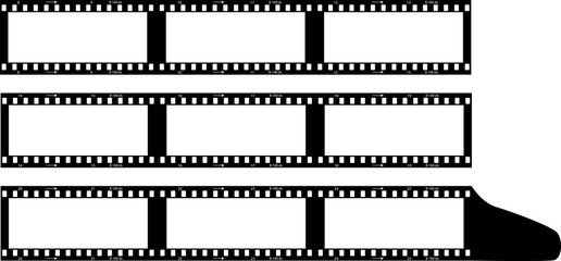 empty panorama photographic film, film negatives, photo framee, clean style, free space for pix ,vector