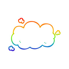 rainbow gradient line drawing cartoon cloud