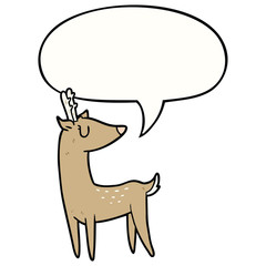 cartoon deer and speech bubble