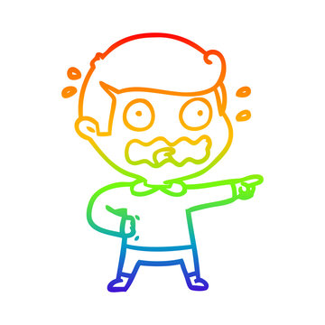 recommend clip art: rainbow gradient line drawing cartoon stressed out pointing