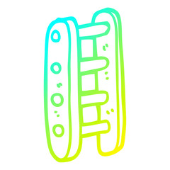 cold gradient line drawing cartoon tall ladder