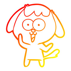 Fototapeta premium warm gradient line drawing cute cartoon dog